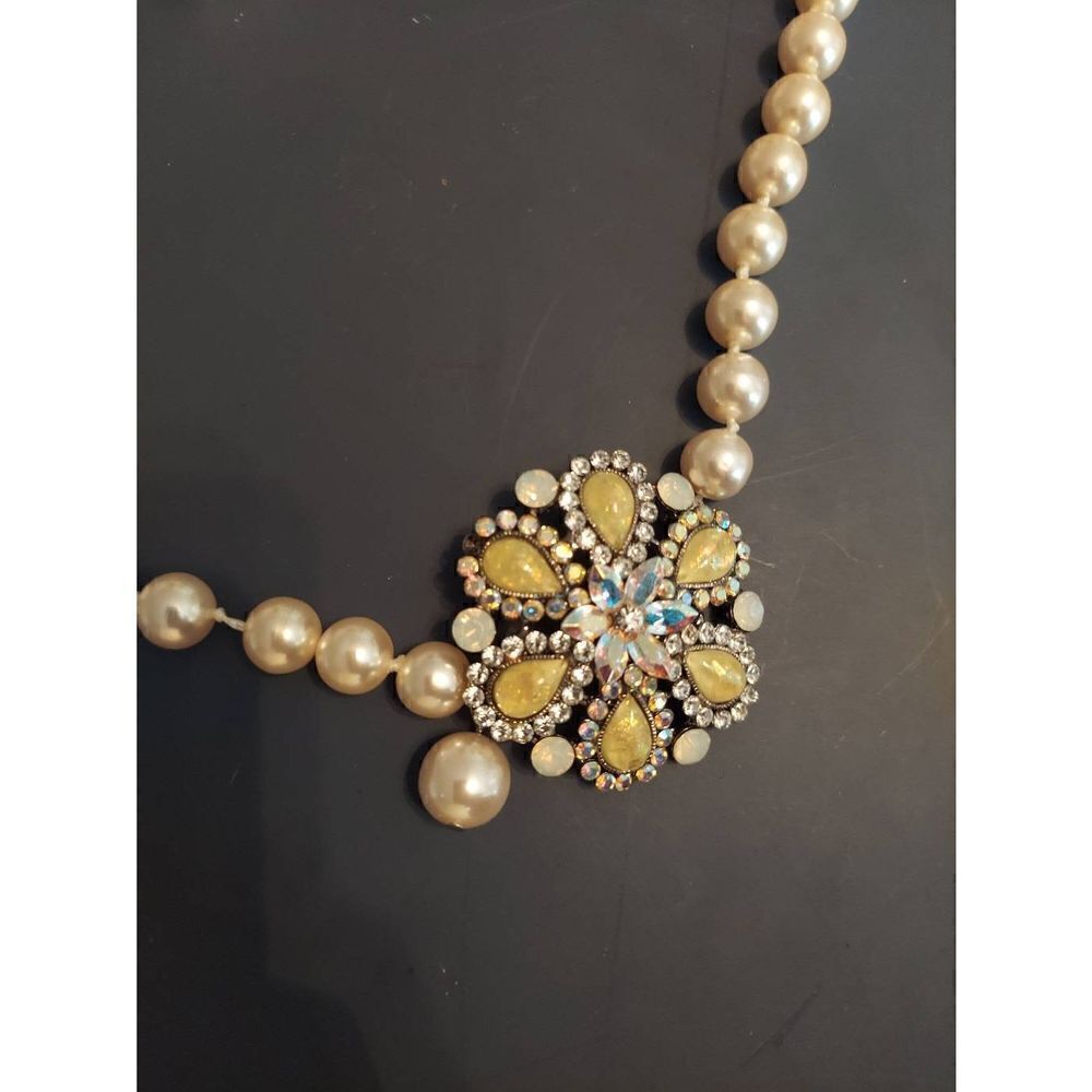 Vintage Pearl and Gem Double Layer Necklace - Picture 2 of 4